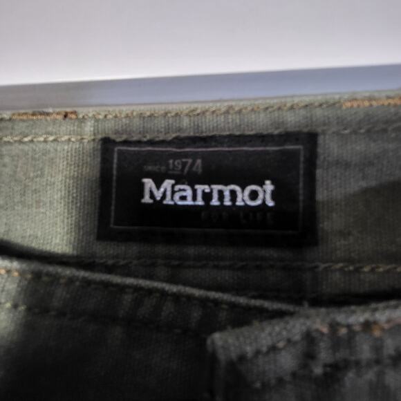 Marmot Mens 36x32 Green Pants Jeans Cotton Cargo - Picture 2 of 12